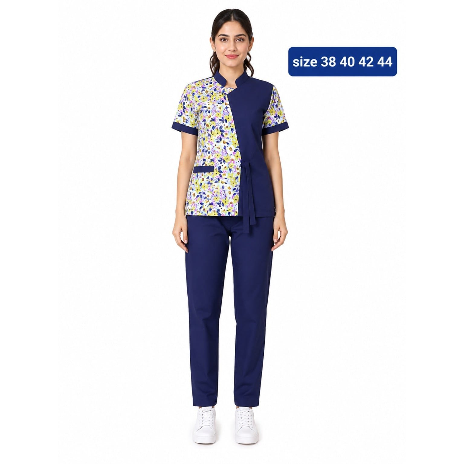 Khadama Uniform – Floral (Navy)
