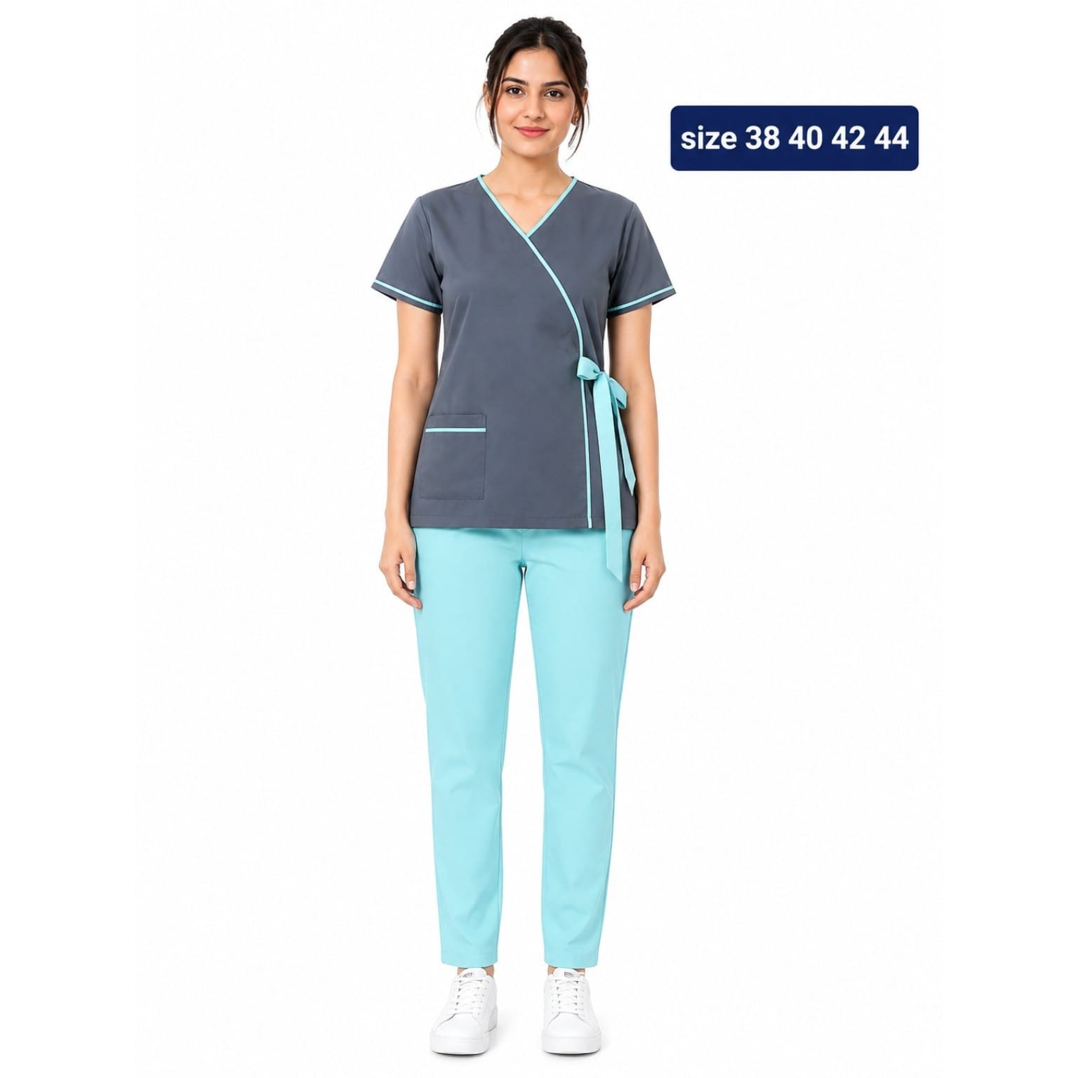 Khadama Uniform – Gray & Mint