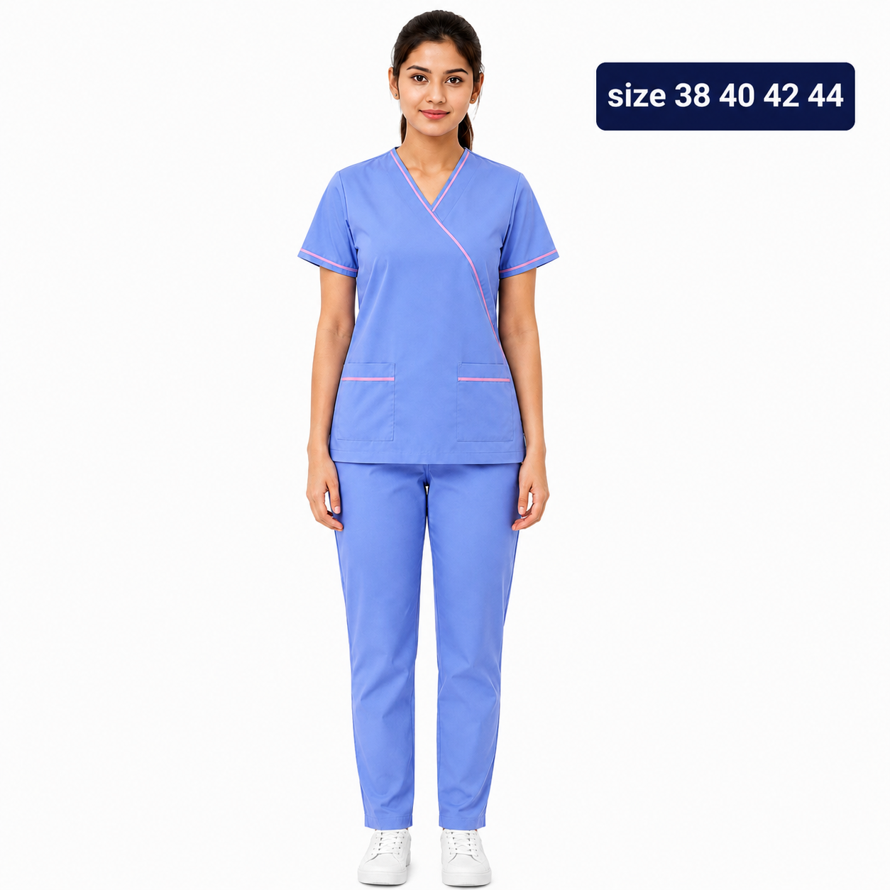 Khadama Uniform – Periwinkle & Pink Trim