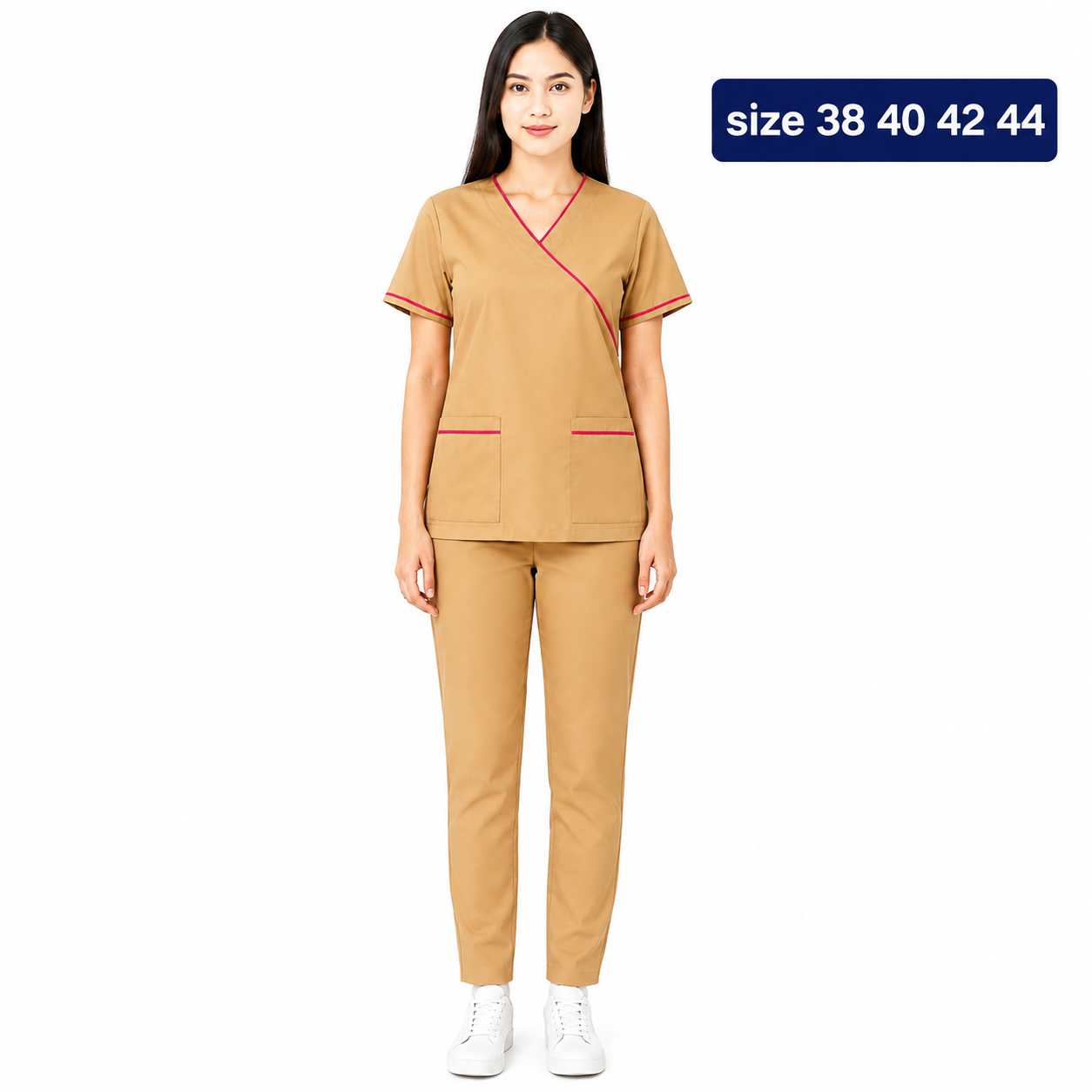 Khadama Uniform – Tan & Pink Trim