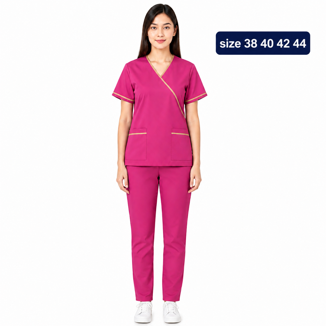 Khadama Uniform – Magenta & Gold Trim