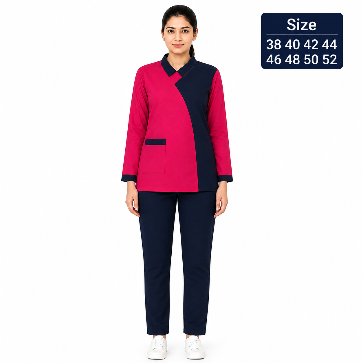 Khadama Uniform – Long Sleeve Pink & Navy