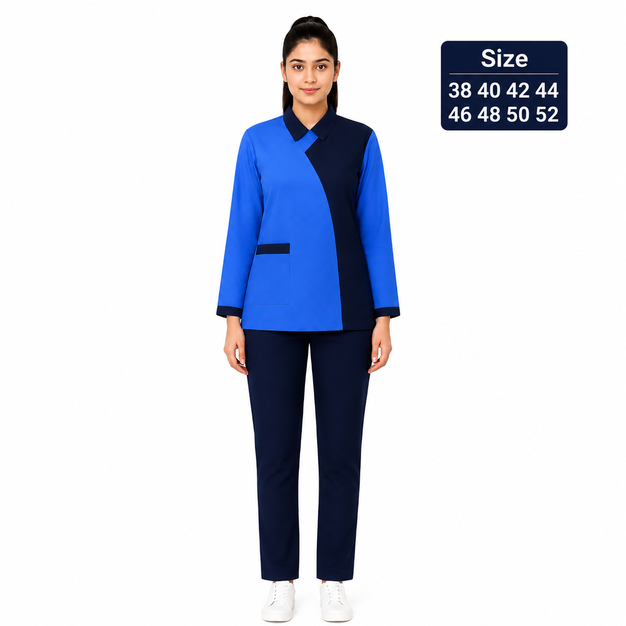 Khadama Uniform – Long Sleeve Blue & Navy