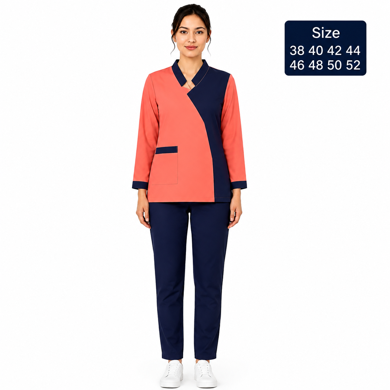 Khadama Uniform – Long Sleeve Coral & Navy