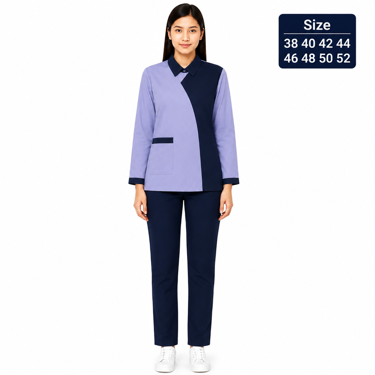 Khadama Uniform – Long Sleeve Lavender & Navy