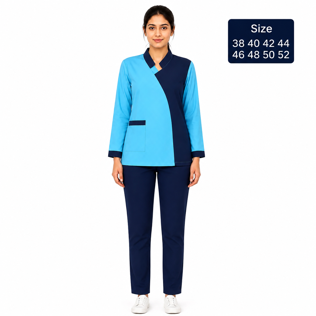 Khadama Uniform – Long Sleeve Sky Blue & Navy