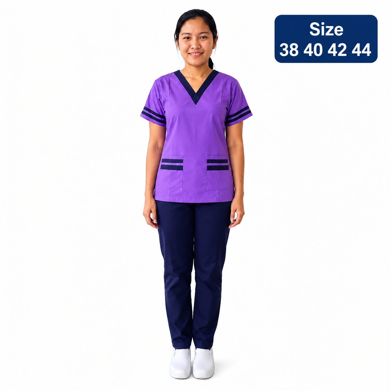 Khadama Uniform – Striped Trim (Purple)