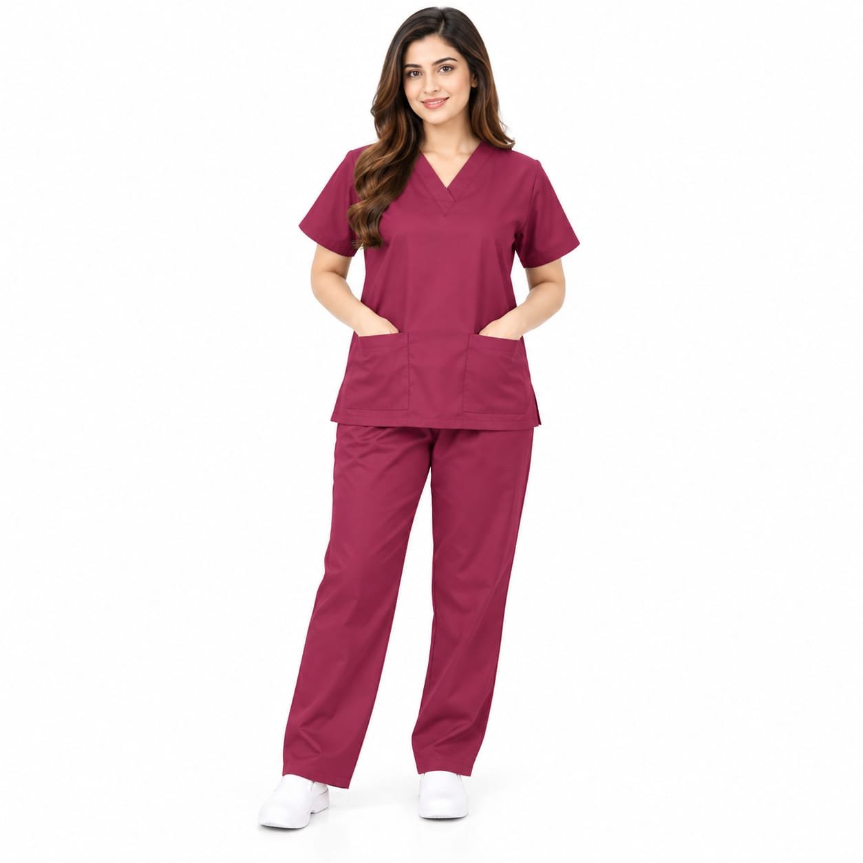Khadama Uniform – Striped Trim (Red)