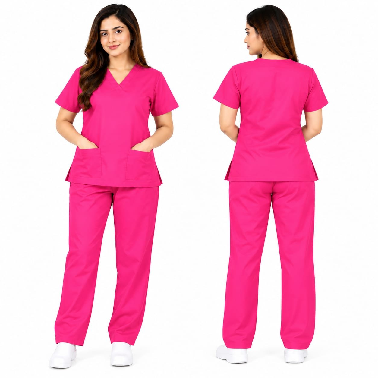 Khadama Uniform – Striped Trim (rosepink)