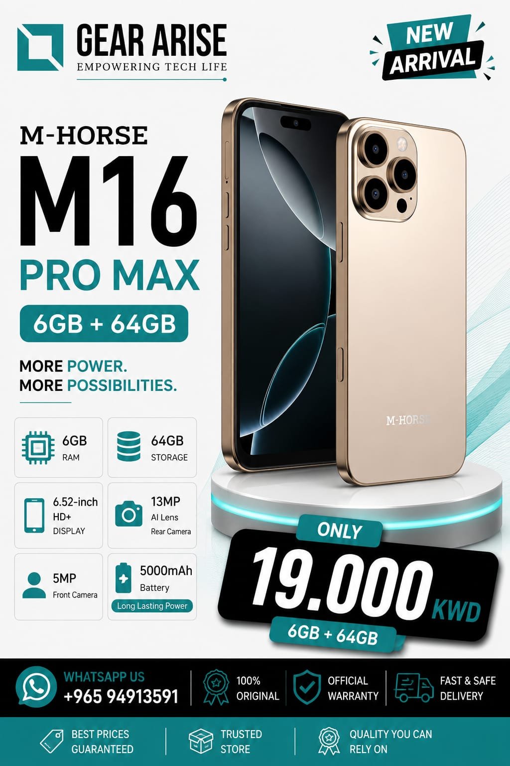 M-HORSE M16 Pro Max 64GB (Gold)